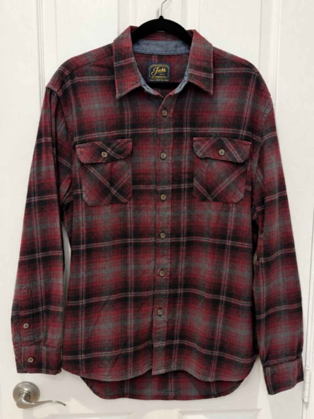 Jachs Heritage Flannel Shirt XL Red Gray Plaid Grunge Workwear